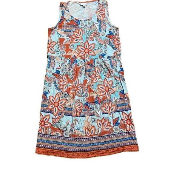 Womens J.Jill Stretch Sleeveless Spring Summer Dress Floral size XS - Picture 2 of 10
